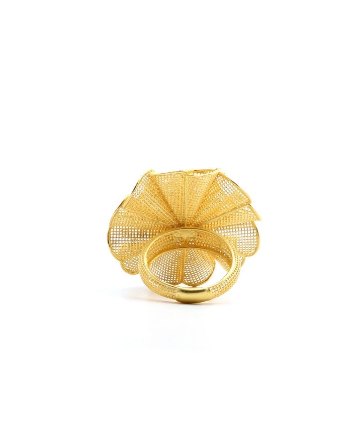 Gold Plated Women Fission Silver Ring