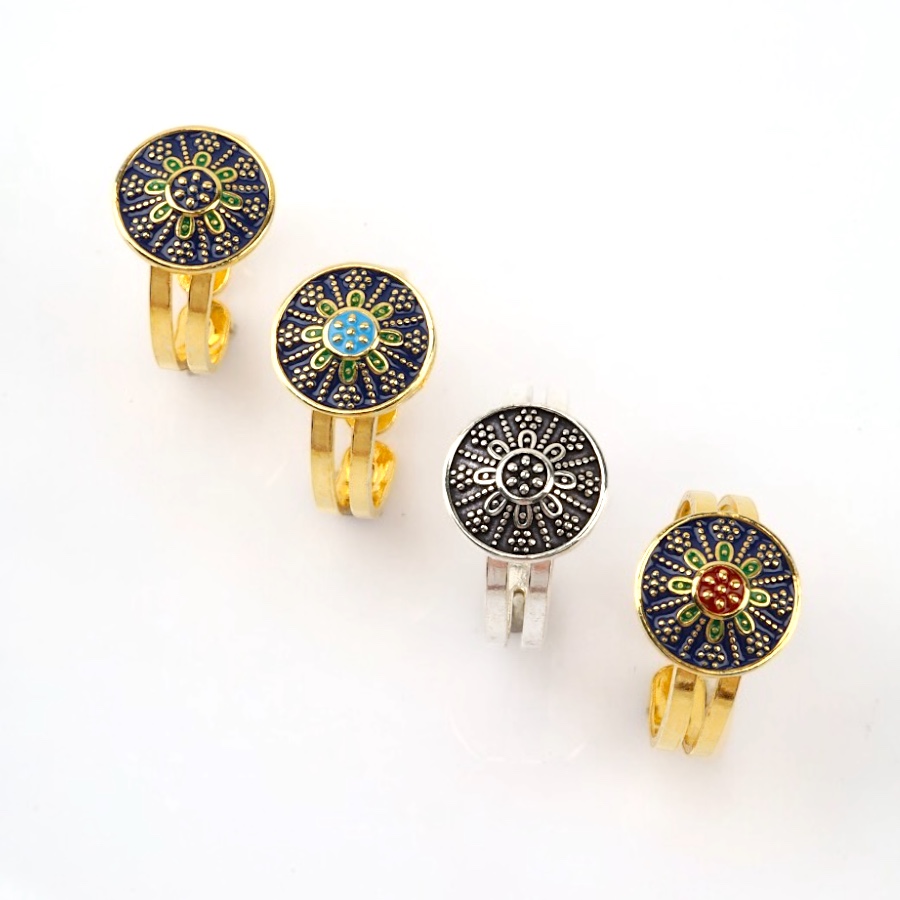 925 Carat Mardin Straw Red Enamel Silver Ring