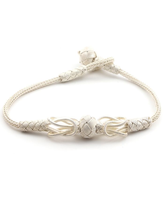 Kazaziye White Ball Silver Bracelet