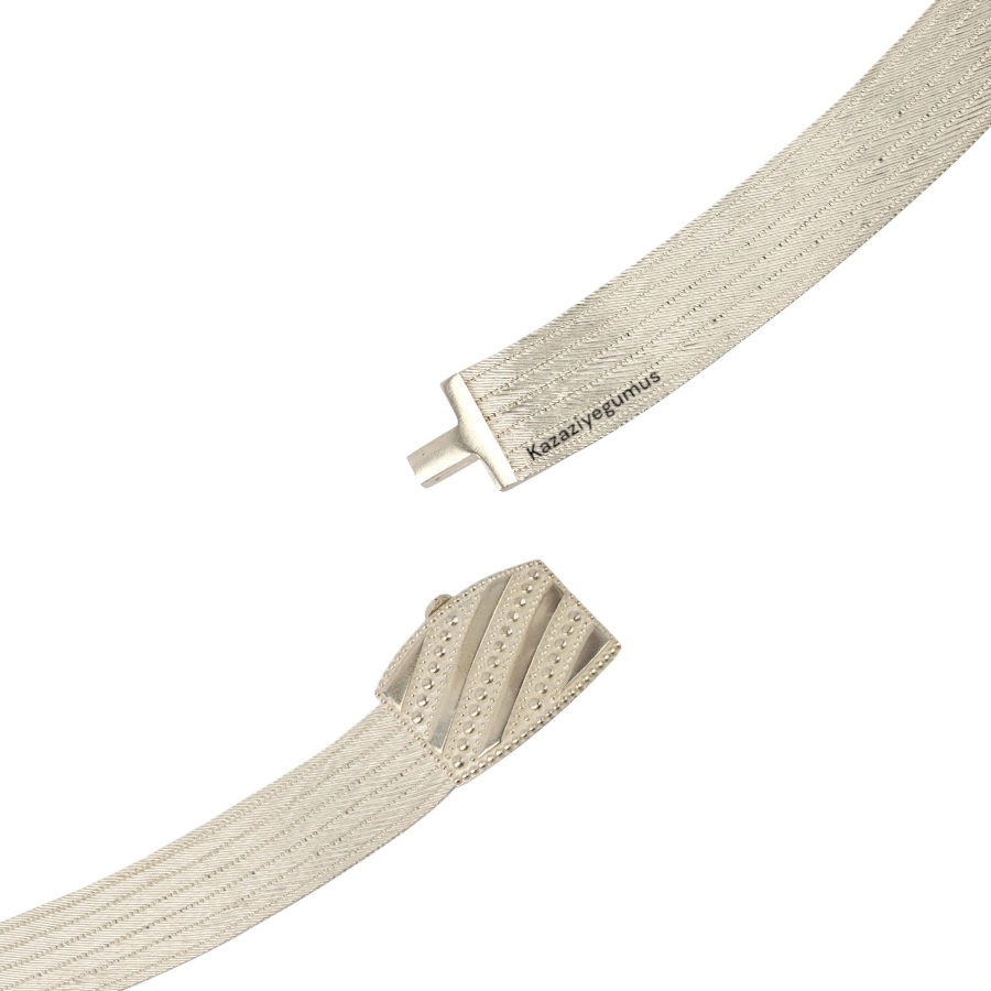 7 Row Trabzon Wicker Silver Necklace