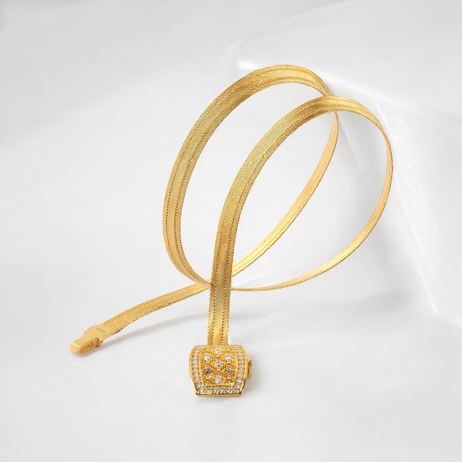 Three Row Princess Straw Silver Necklace