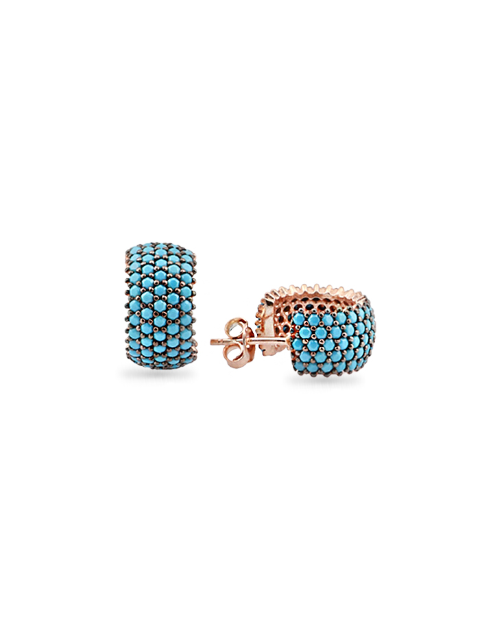 Rose Plated Nano Women's Silver Earrings