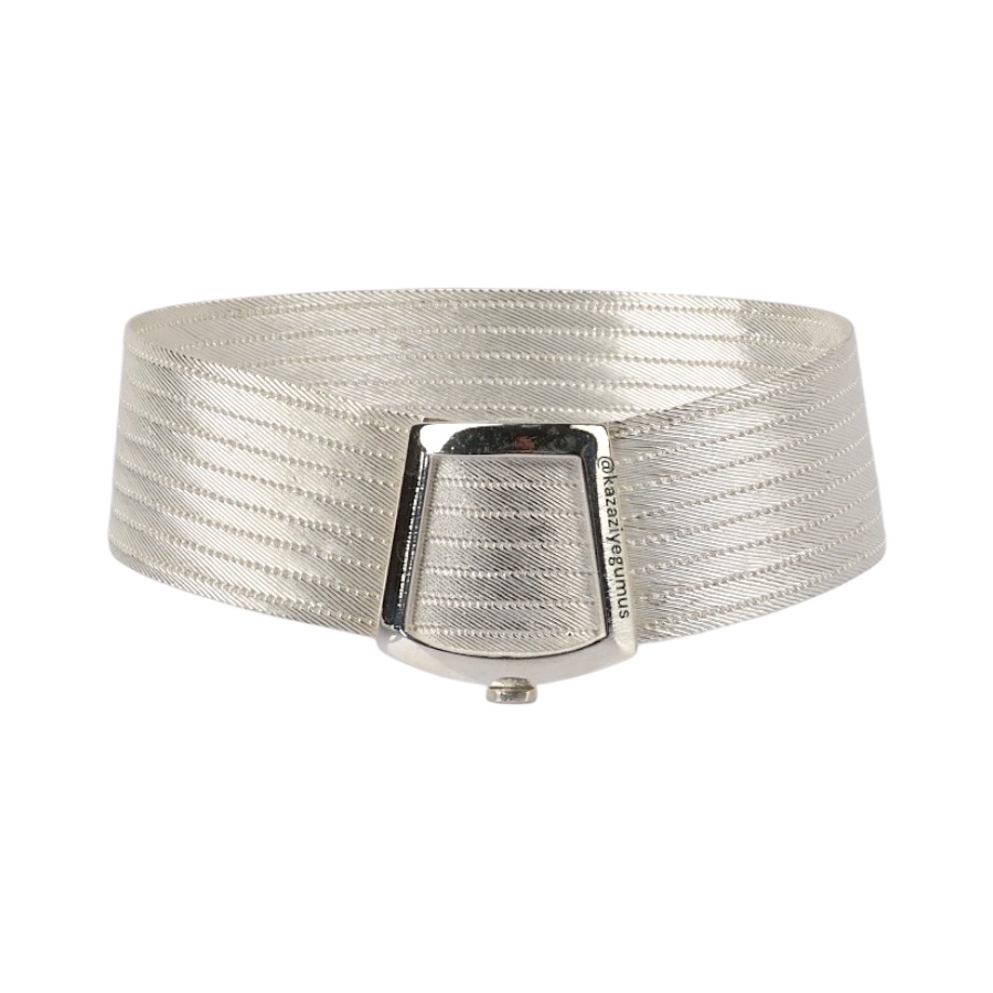 9 Row Klasik Trabzon Hasırı Silver Bangle