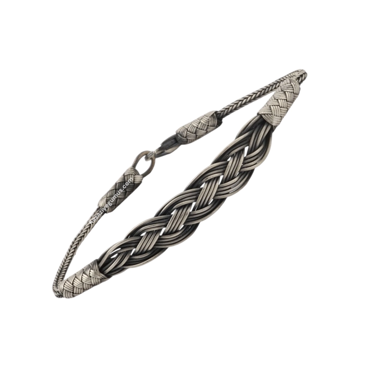 1000 Ayar Örgü Model Gümüş Kazaziye Bileklik