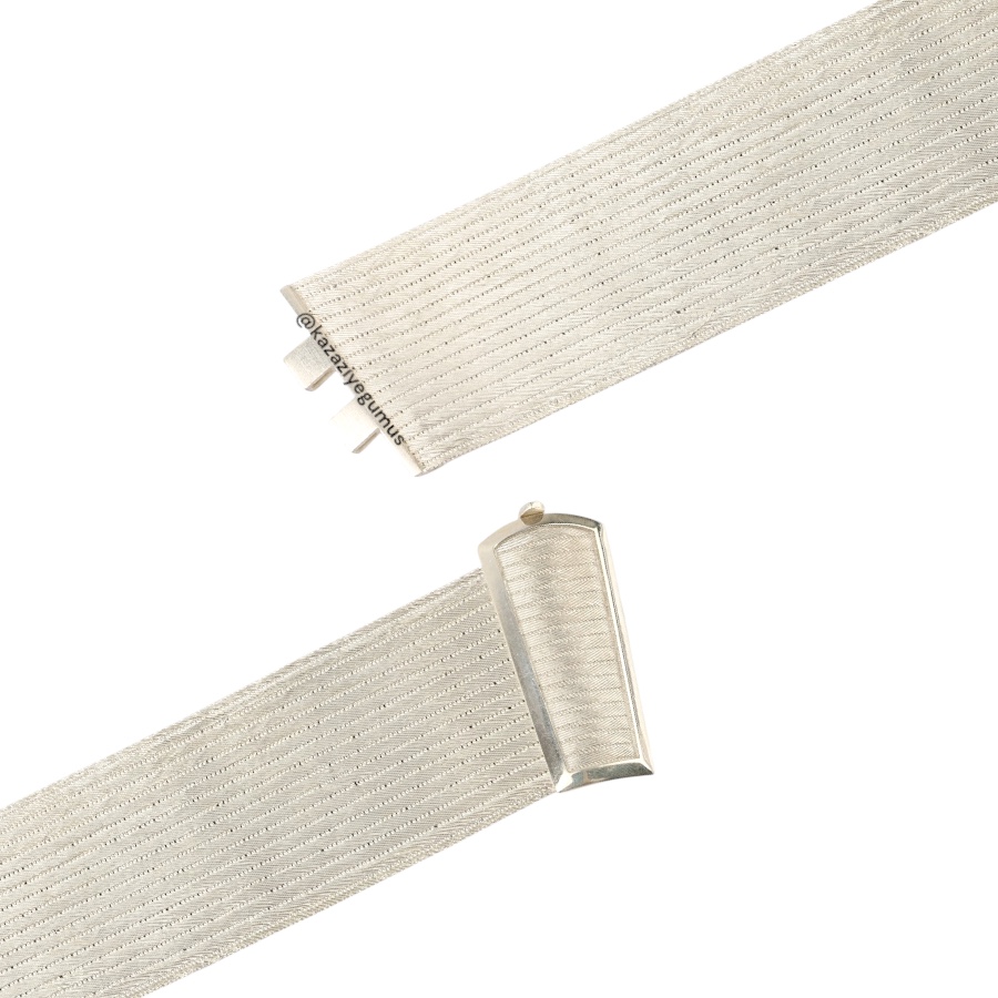 17 Row Classic Trabzon Straw Silver Bracelet