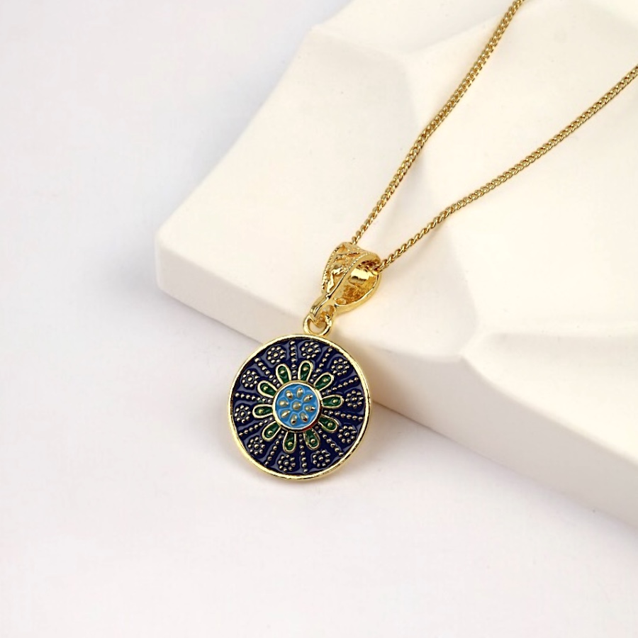 925 Sterling Silver Necklace with Gilded Enamel