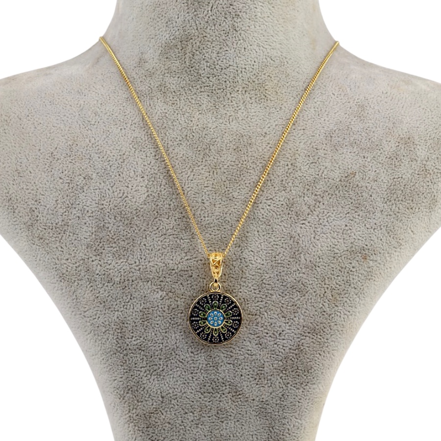 925 Sterling Silver Necklace with Gilded Enamel