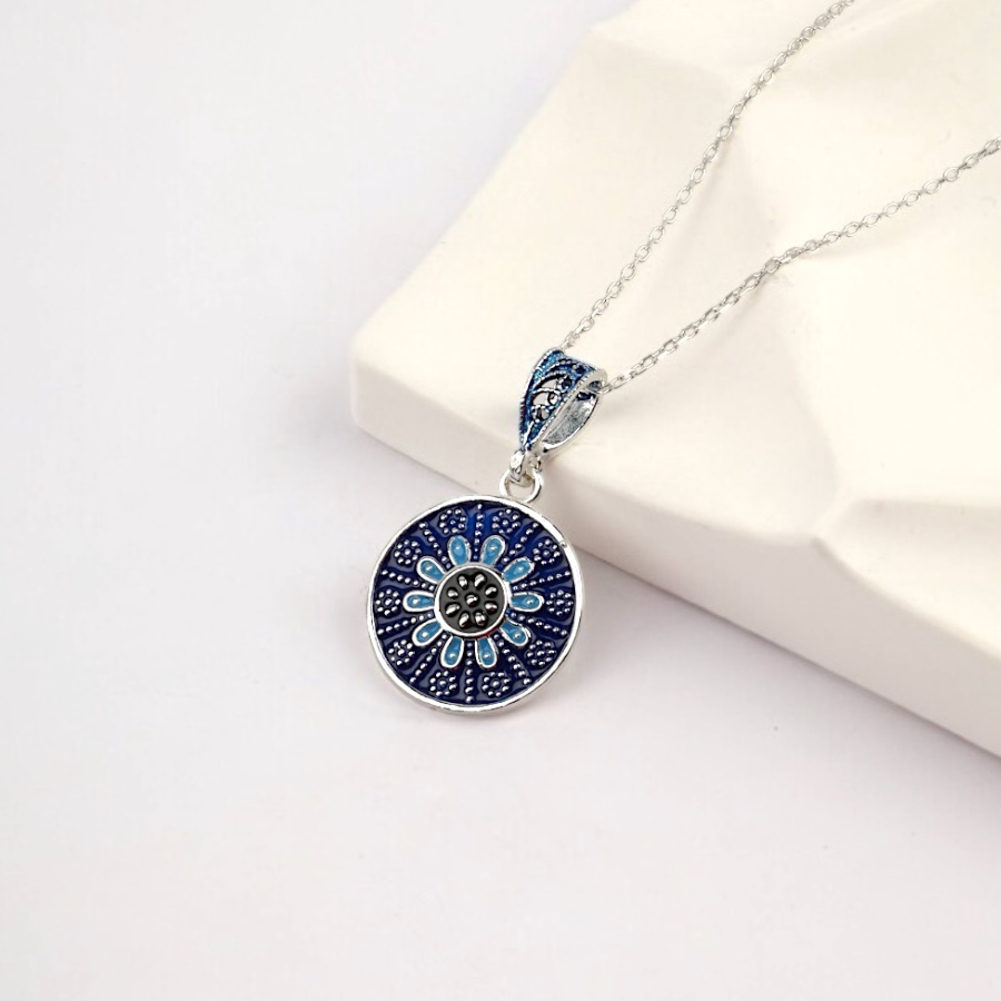 925 Sterling Silver Necklace with Gilded Enamel
