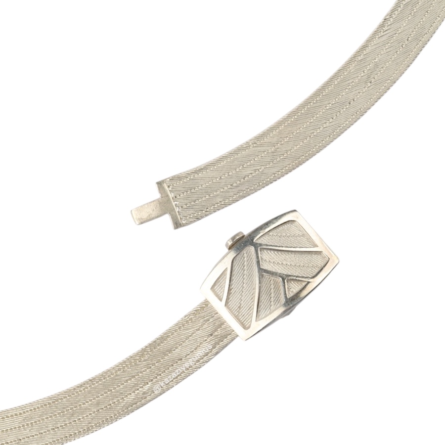 5 Row Trabzon Wicker Silver Necklace