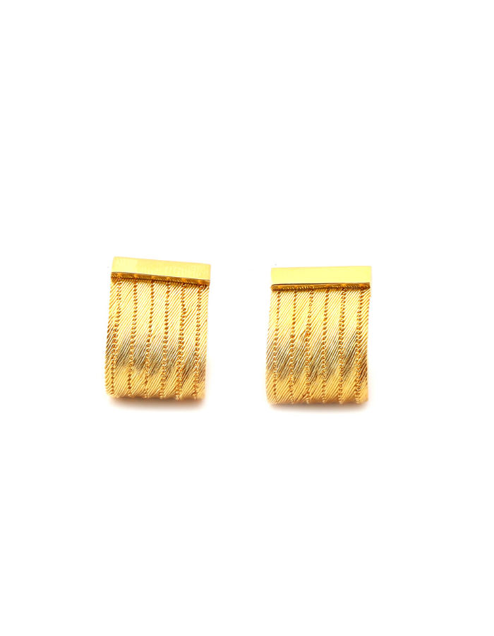 Flat Clasp Gold Plated Trabzon Straw Earrings