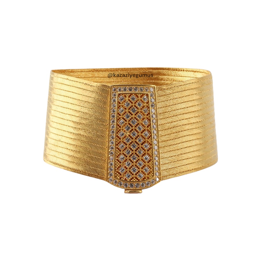 17 Row Prenses Trabzon Hasırı Silver Bangle