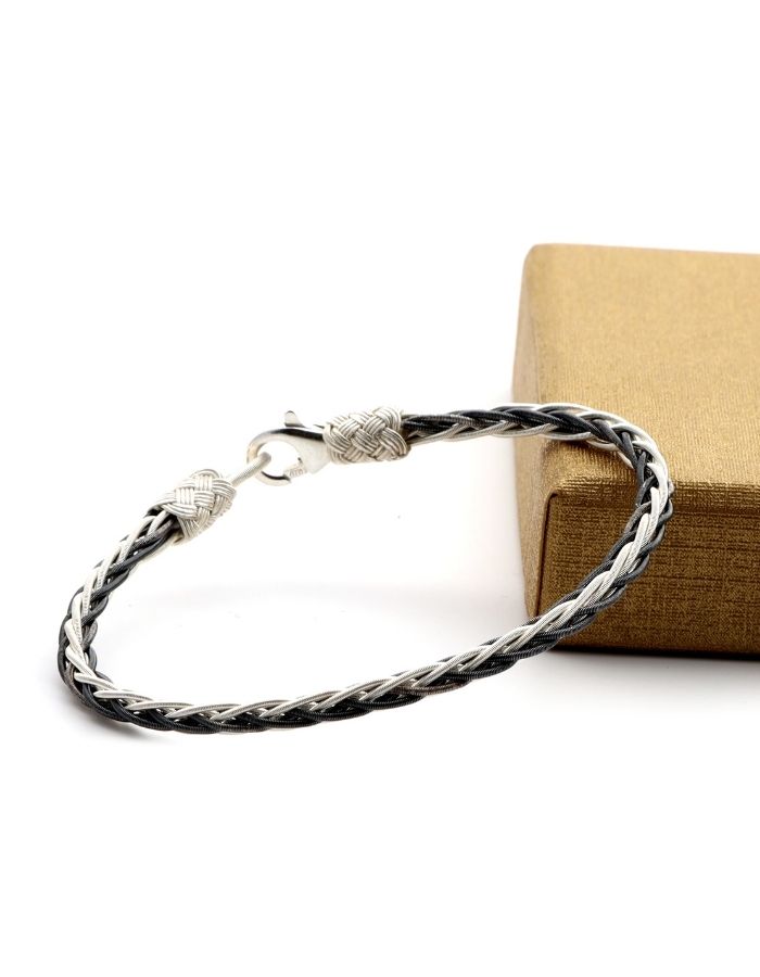 Kazaziye Black and White Rope Bracelet