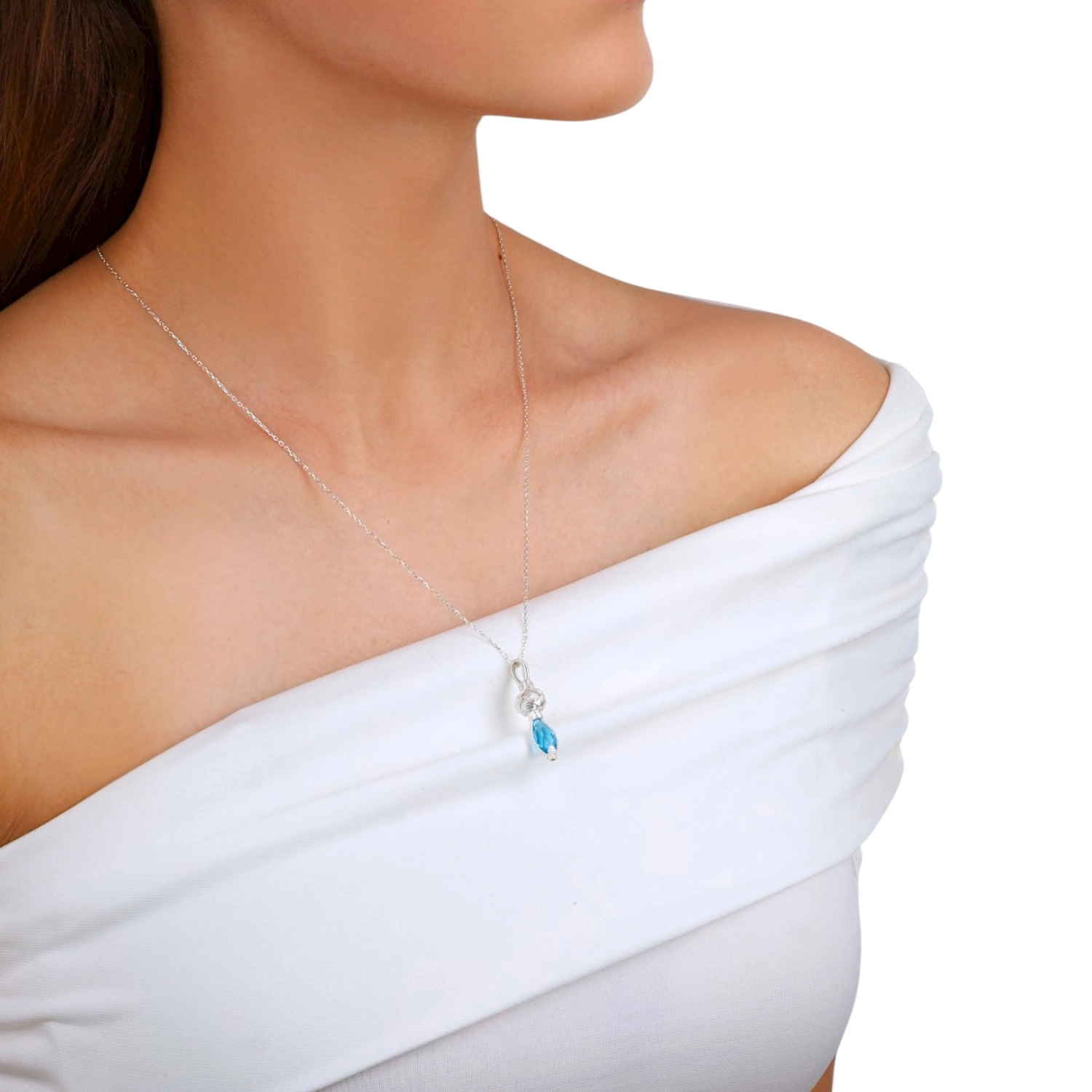 Blue Stone Kazaziye Silver Necklace