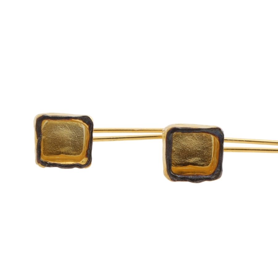 Bohemian Square Womens Gold Plated Earrings