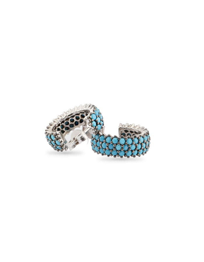 3 Row Women's Silver Earrings