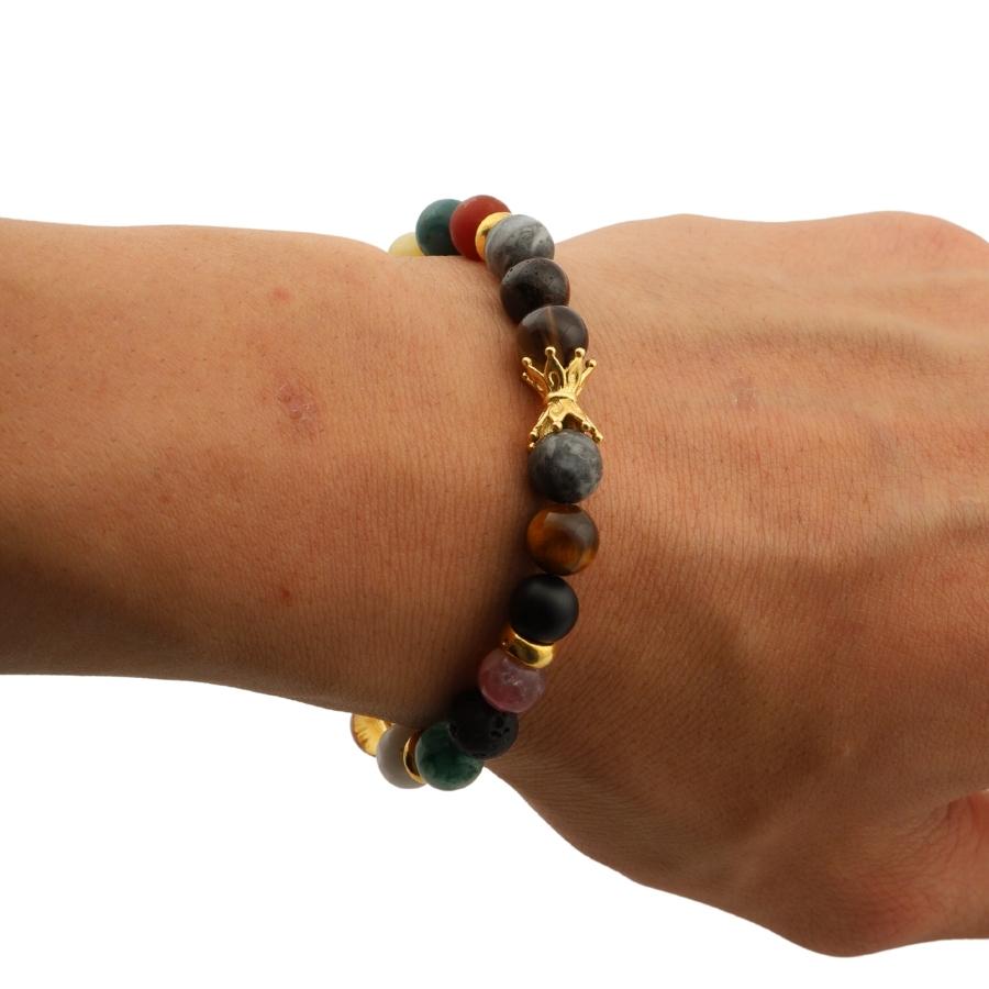 Mesir Natural Stone Silver Bracelet