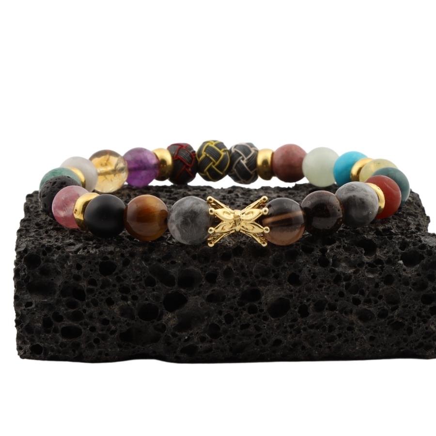Mesir Natural Stone Silver Bracelet