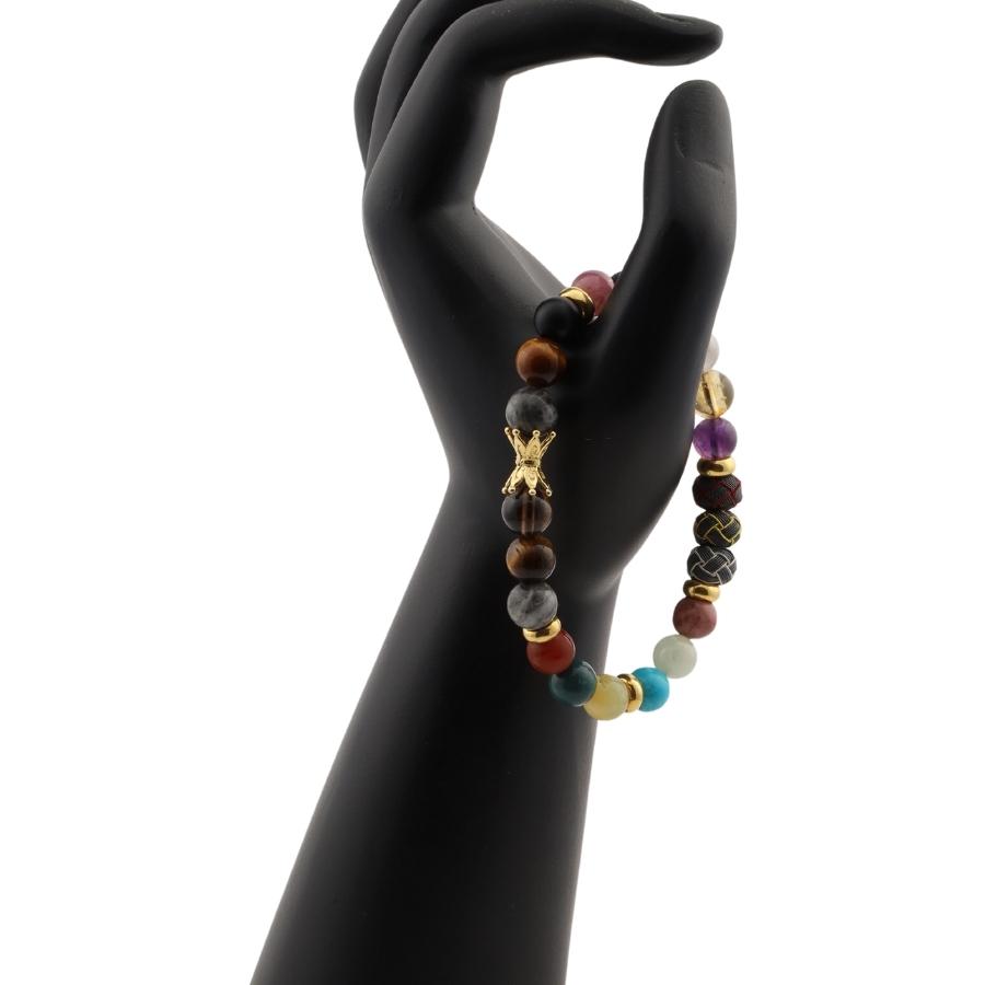 Mesir Natural Stone Silver Bracelet