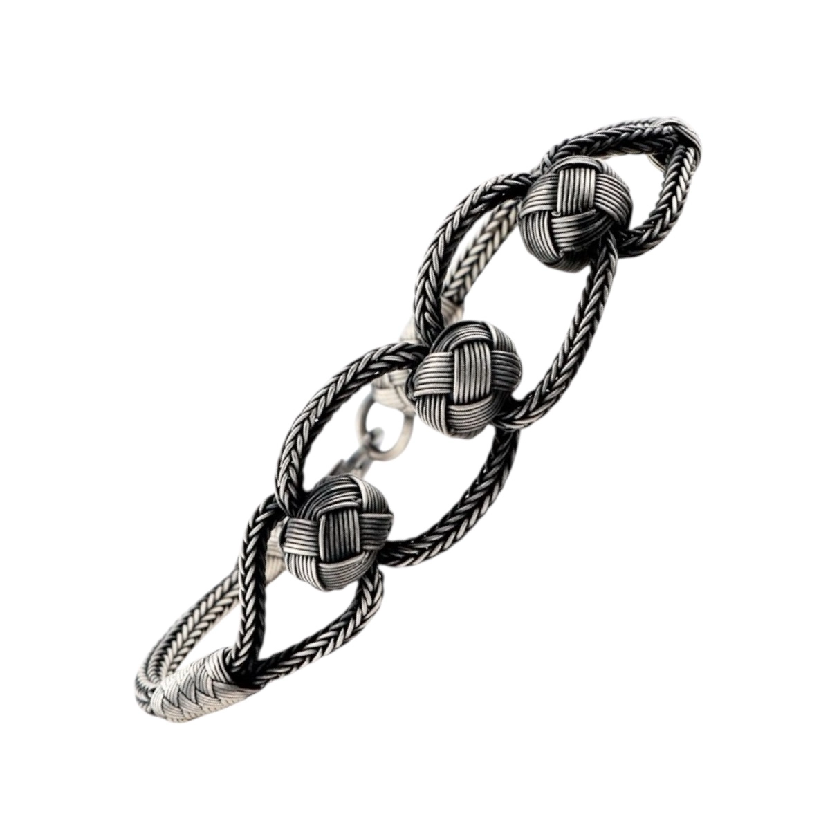 Samanyolu Kazaziye Oksitli Top Gümüş Bileklik