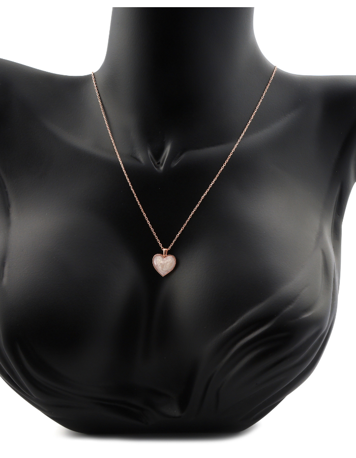 Women’s Pink Heart Silver Necklace