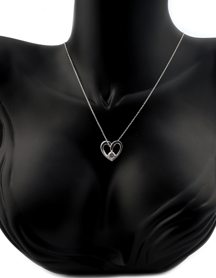 925 Sterling Heart Diamond Necklace