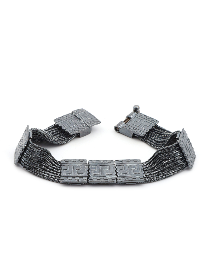 Unisex Oxidized Midyat Straw Bracelet