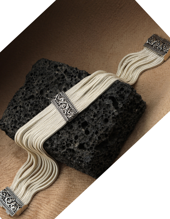 Midyat Straw Silver Bracelet
