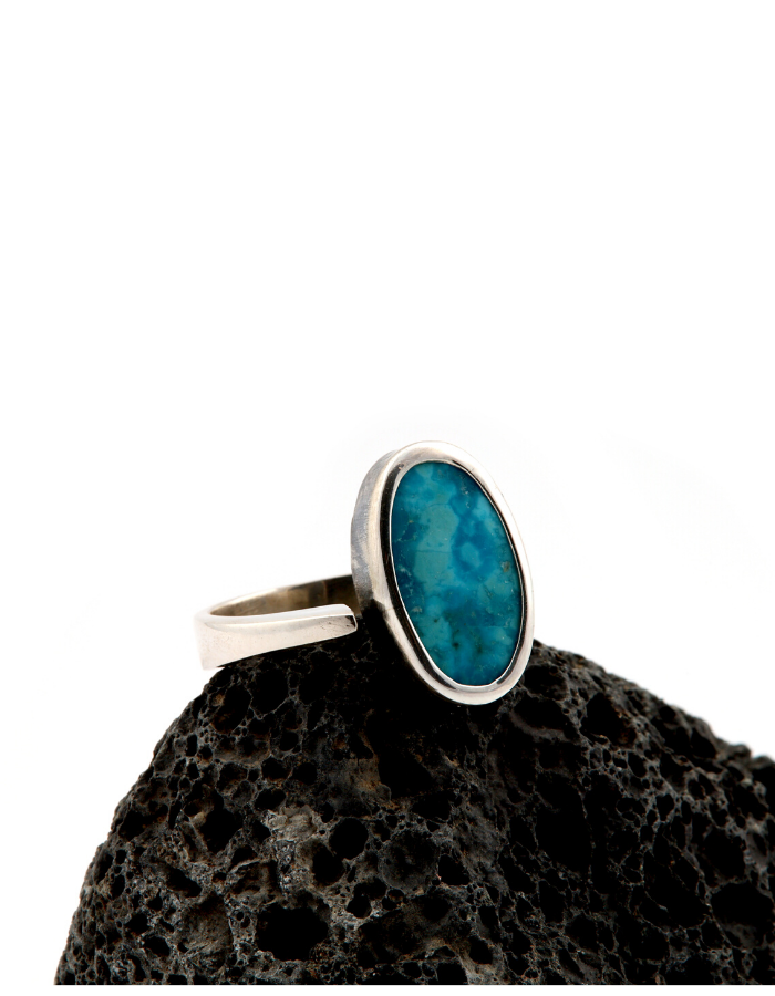 Turquoise Stone Women’s Sterling Silver Ring