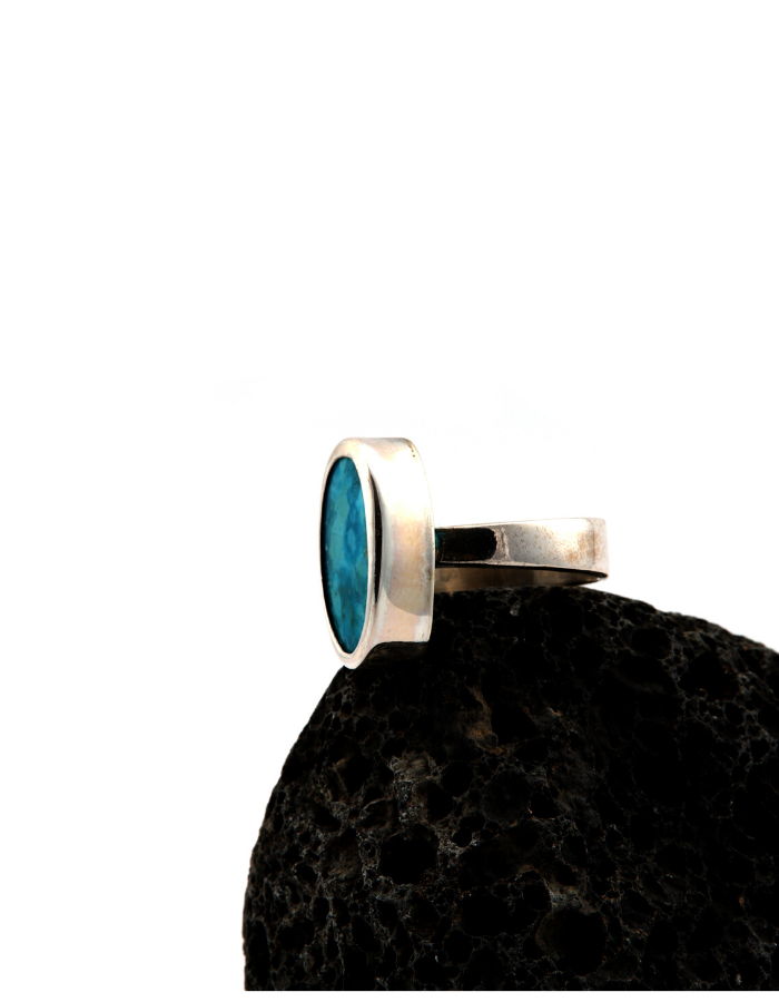 Turquoise Stone Women’s Sterling Silver Ring