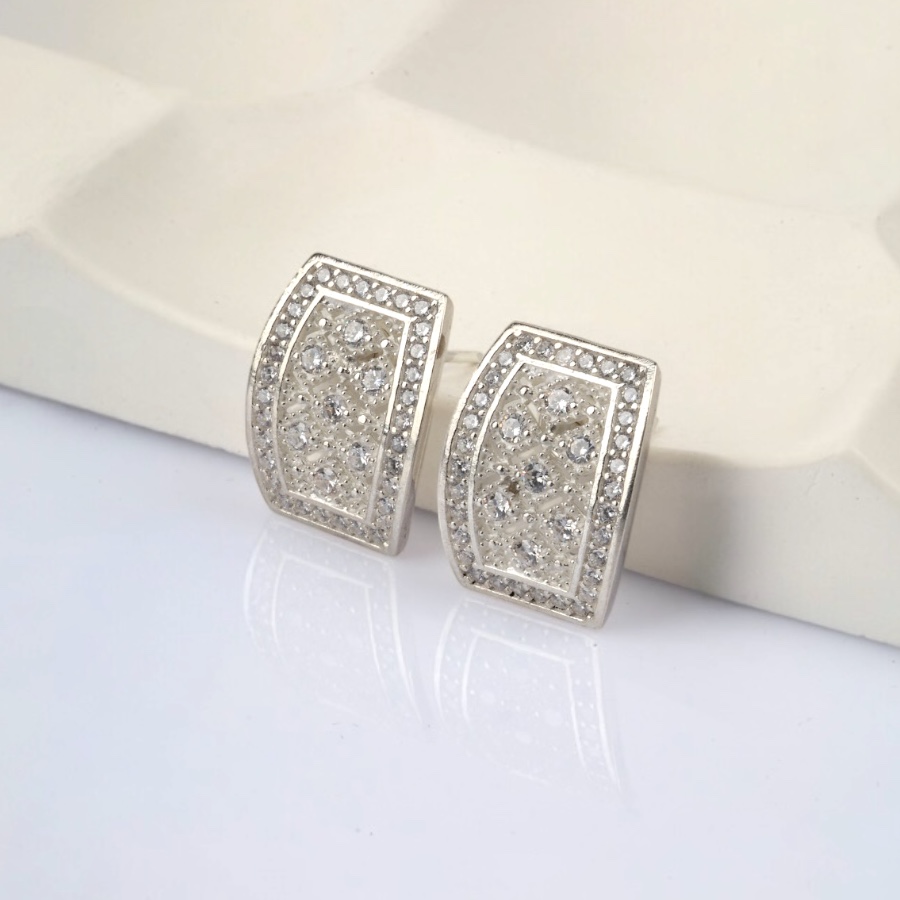 925 Sterling Silver Princess Straw Earrings