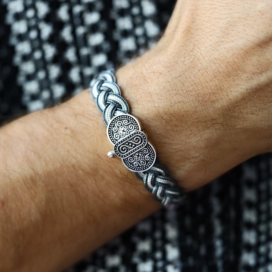 925 Carat Mardin Straw Silver Bracelet