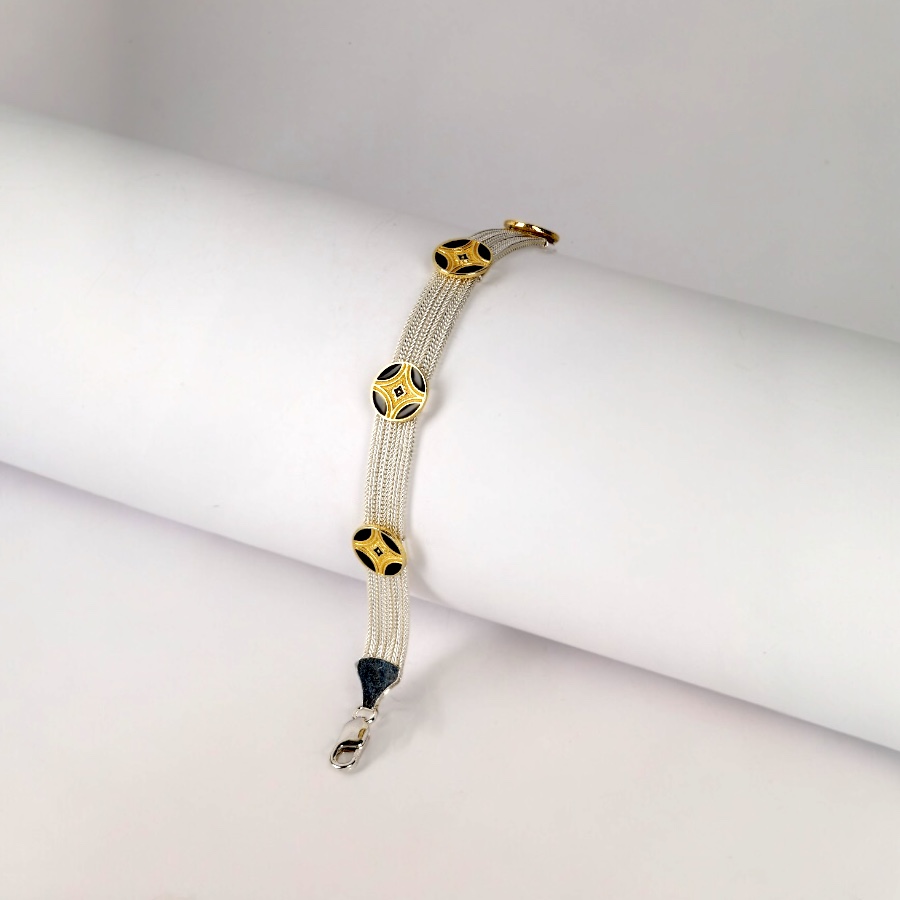 925 Carat Ethnic Star Motif Mardin Straw Bracelet