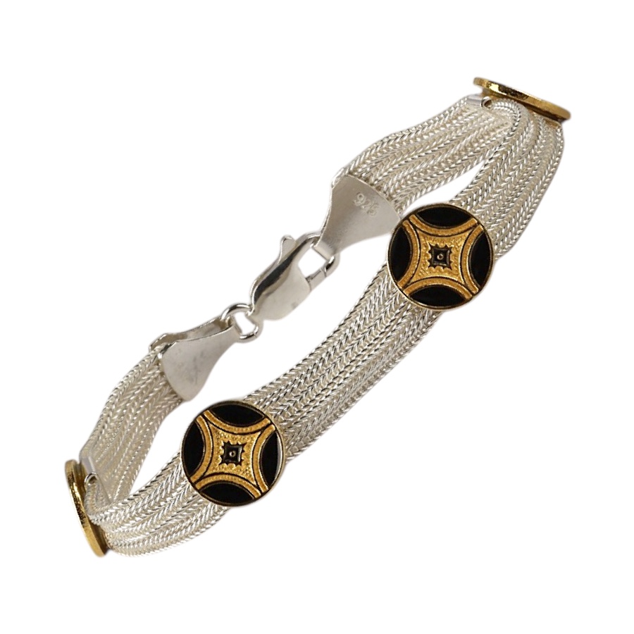 925 Carat Ethnic Star Motif Mardin Straw Bracelet