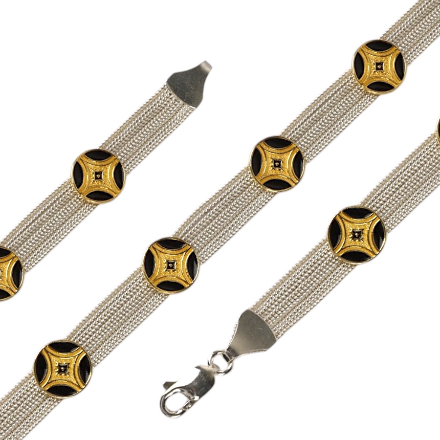 925 Carat Ethnic Star Motif Mardin Straw Bracelet
