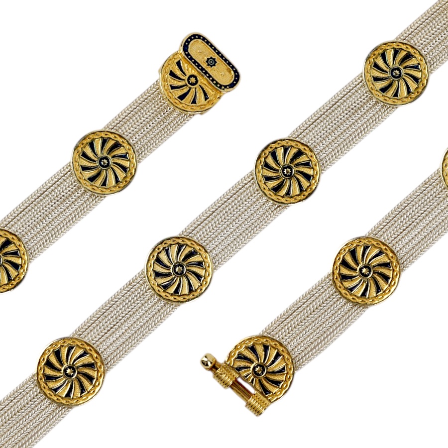 925 Sterling Silver Bracelet with Spiral Motif Mardin Straw