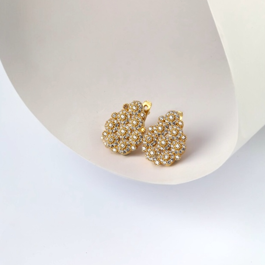 925 K White Zircon Stone-set Drop Silver Earrings