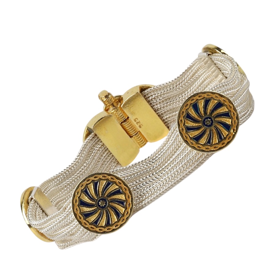 925 Sterling Silver Bracelet with Spiral Motif Mardin Straw
