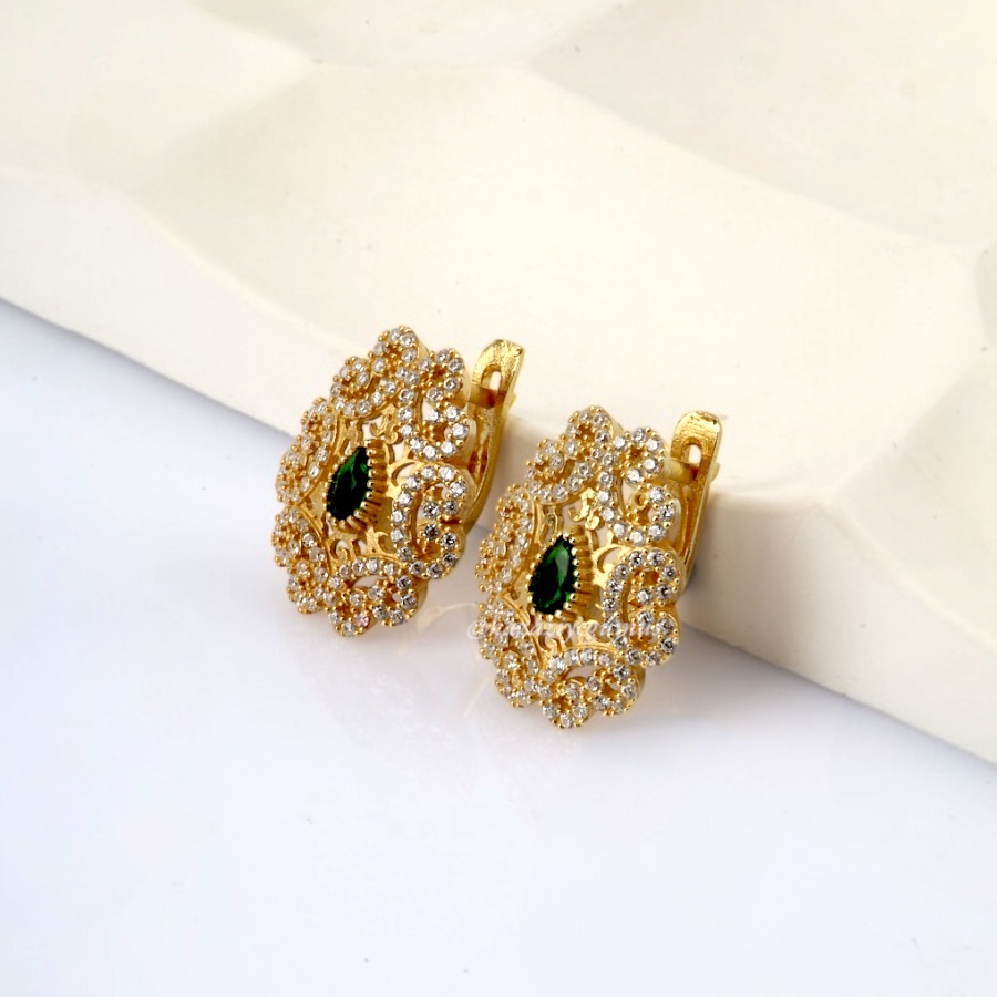 925 Sterling Silver Earrings with Stone Drops