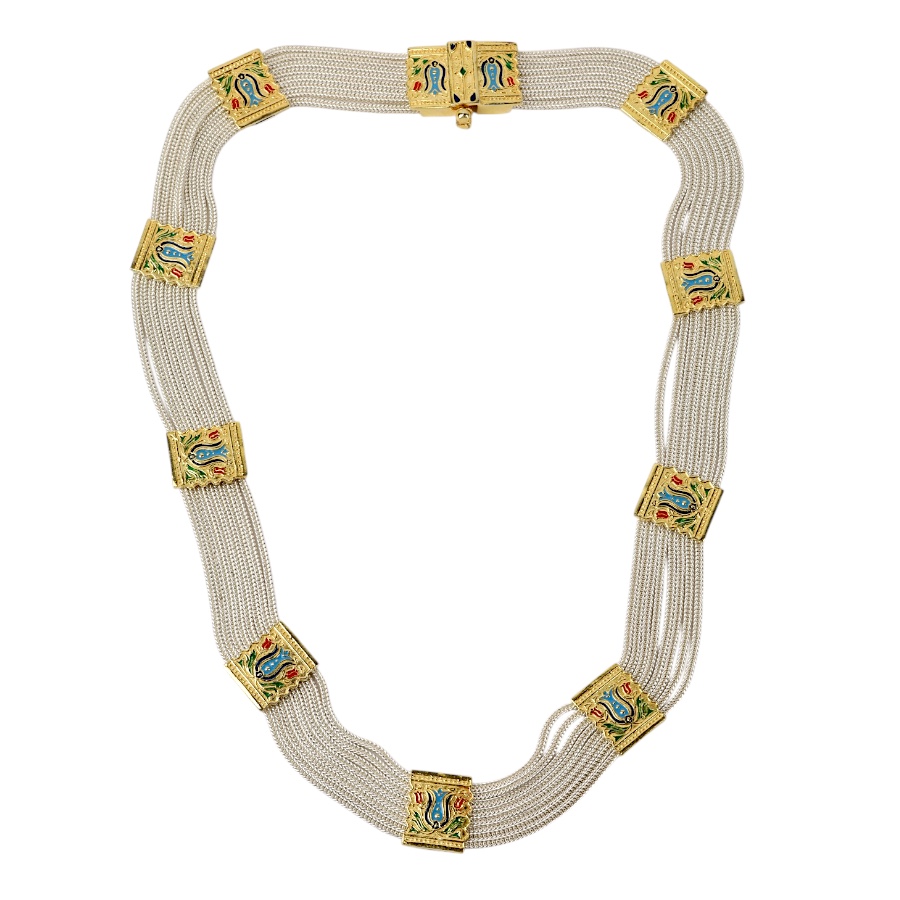 925 Sterling Tulip Motif Straw Necklace