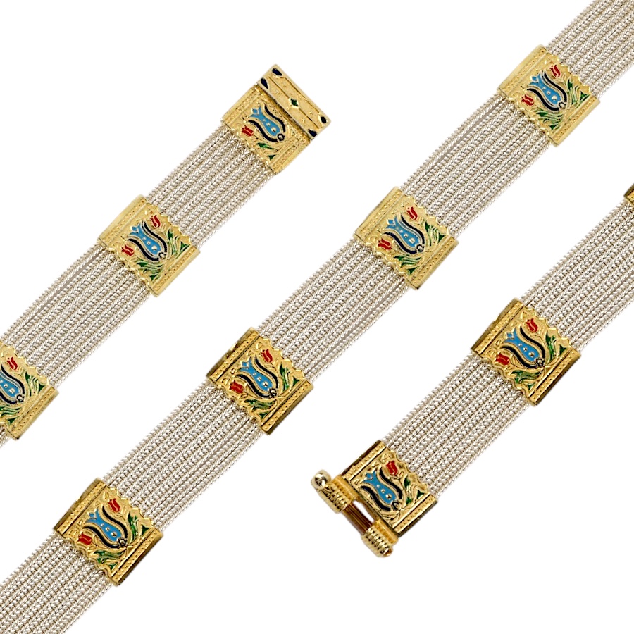 925 Sterling Mardin Straw Bracelet