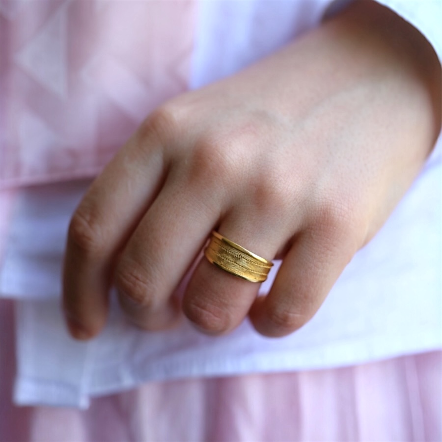 925 Sterling Trabzon Straw Silver Ring