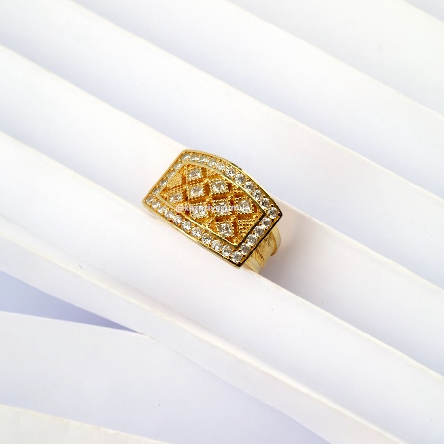 925 K Three Row Prenses Mesh Silver Ring