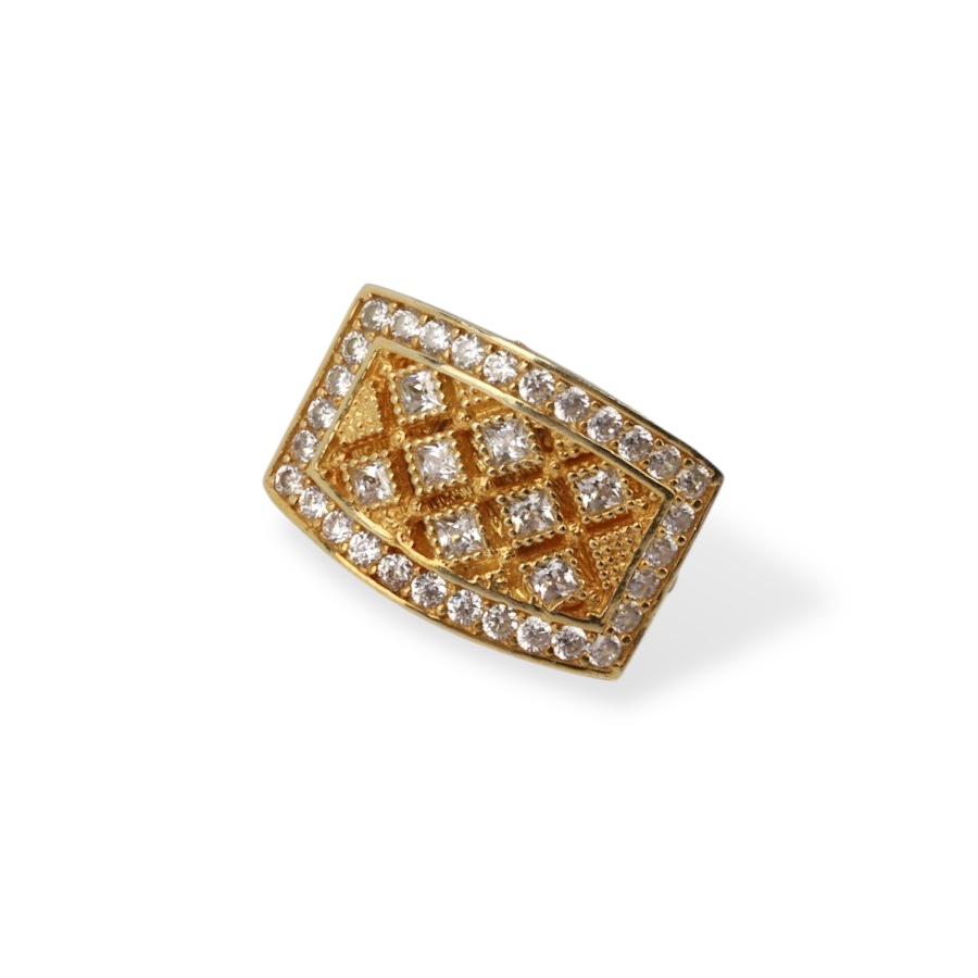 925 Sterling Three Row Princess Wicker Silver Ring
