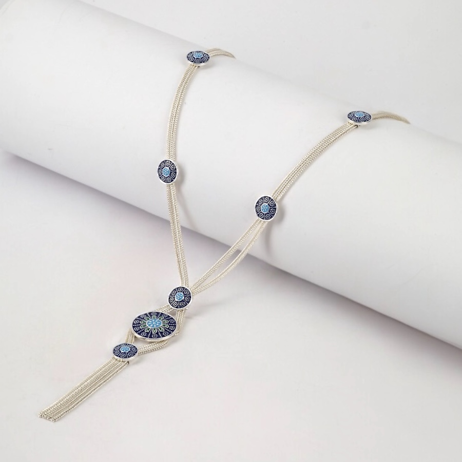 925 Sterling Mardin Straw Necklace with Motif