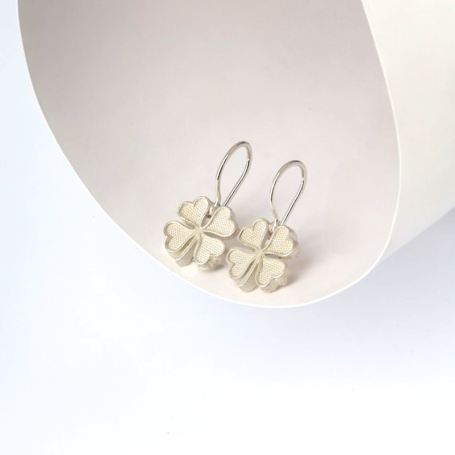 925 K Clover Women's Silver Earrings