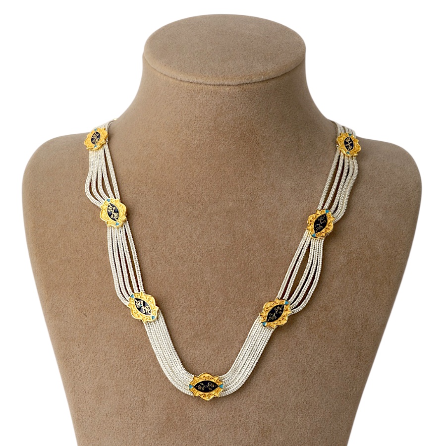 925 K Authentic Motif Mardin Mesh Silver Necklace