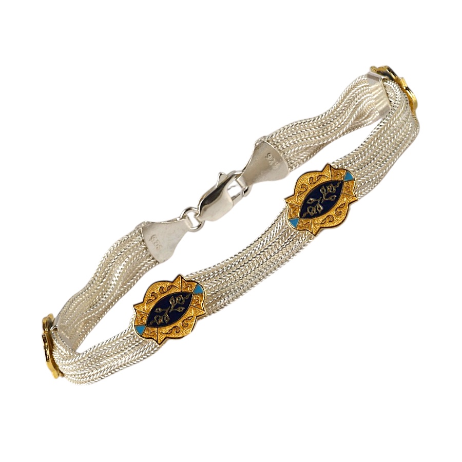 925 Sterling Authentic Motif Mardin Straw Bracelet