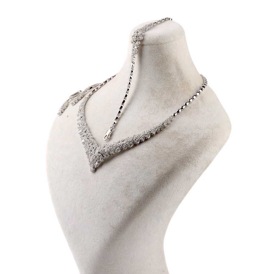 925 Sterling Zircon Stone Waterway Silver Set