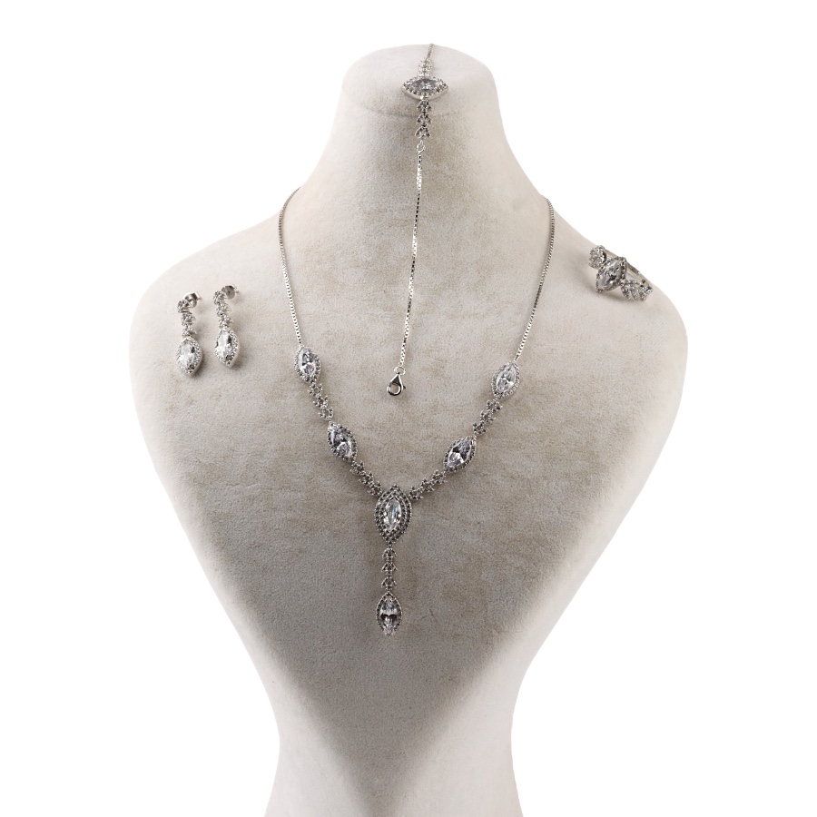 925 Sterling Silver Drop Model Zircon Stone Set