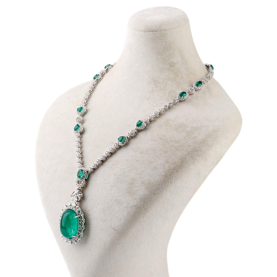 925 Sterling Green Women’s Silver Necklace